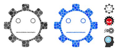 Dişliler Tarafsız Gülücük Kompozisyonu Çember Noktaları Simgesi