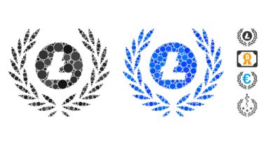 Litecoin Coin Laurel Wreath Composition Icon of Spheric Items