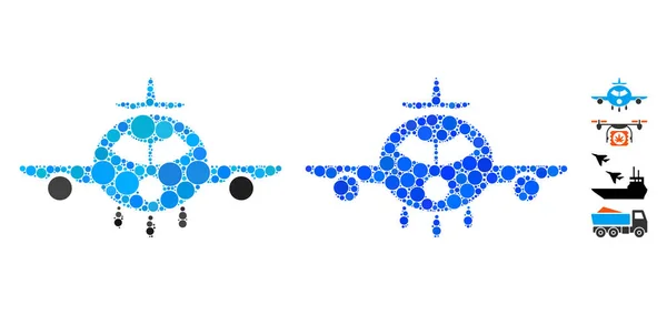 Samolot towarowy ikona mozaiki Circle Dots — Wektor stockowy