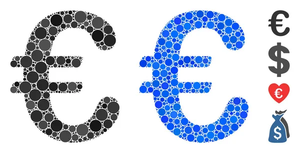Euro Simbolo Composizione Icona dei Circoli — Vettoriale Stock