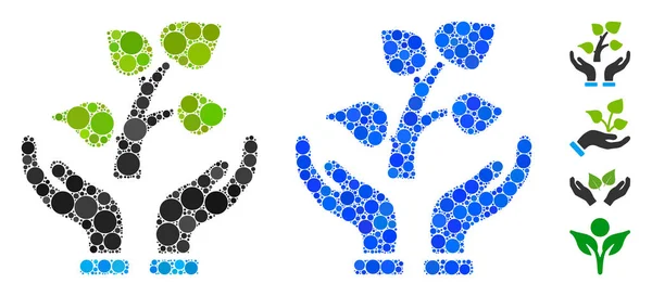 Eco Project Mosaic Icône de points ronds — Image vectorielle
