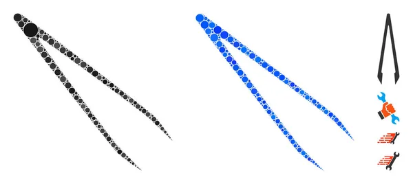 Pęseta ikona mozaiki Circle Dots — Wektor stockowy