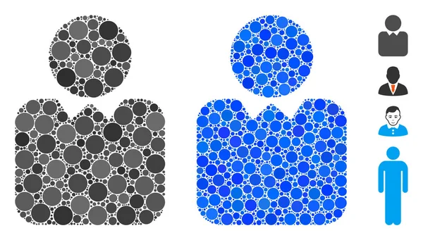 Persona Mosaico Icona di Round Dots — Vettoriale Stock