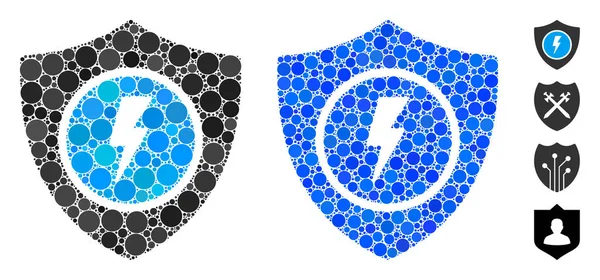 Garde électrique Mosaic Icône de points ronds — Image vectorielle