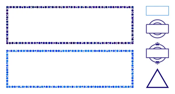 Quadro retângulo Ícone mosaico de círculos — Vetor de Stock