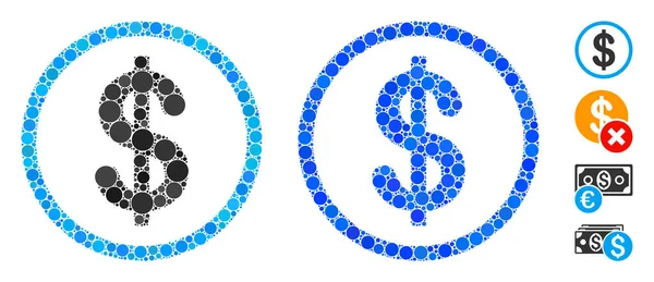 Geld Zusammensetzung Ikone der runden Punkte — Stockvektor