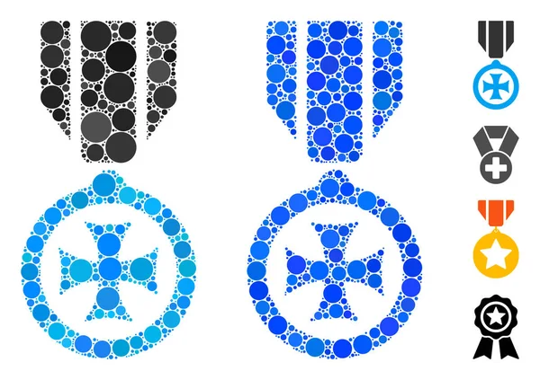Icono de composición cruzada maltesa de puntos de círculo — Vector de stock
