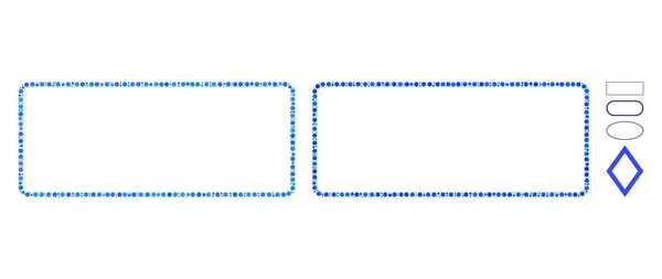 Icône arrondie de composition de cadre rectangulaire de points de cercle — Image vectorielle