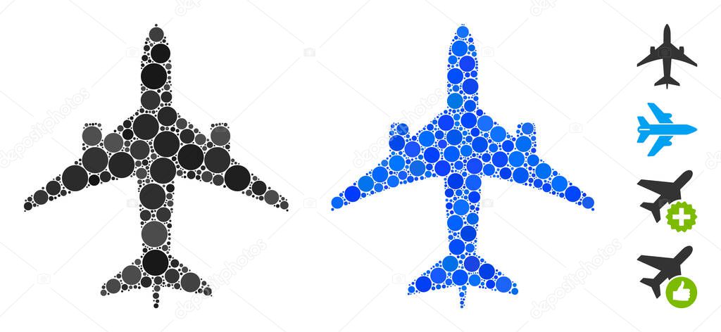Jet Plane Mosaic Icon of Circle Dots