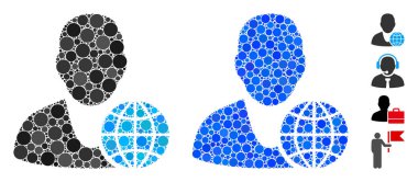Global Manager Composition Icon of Circle Dots