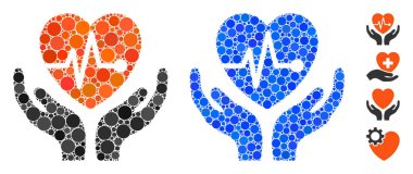 Yuvarlak Noktaların Kardiyoloji Mozaik Simgesi