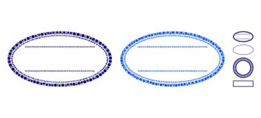 Çift Elips Çerçeve Mozaik Çemberler Simgesi