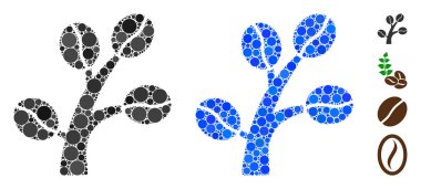 Çember Noktaların Kahve Ağacı Kompozisyon Simgesi