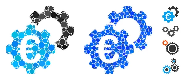 Euro Industrial Composition Icon of Round Dots — Stockový vektor