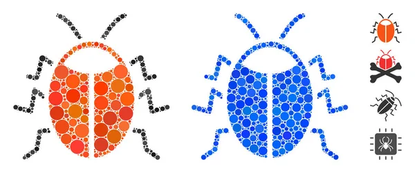 Bug Composition Icône de points de cercle — Image vectorielle
