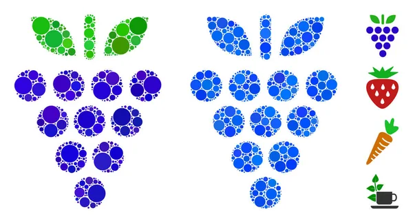 Grapes Composition Icon of Round Dots — Stock Vector