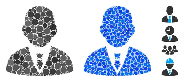Boss ikona mozaiki Circle Dots — Wektor stockowy