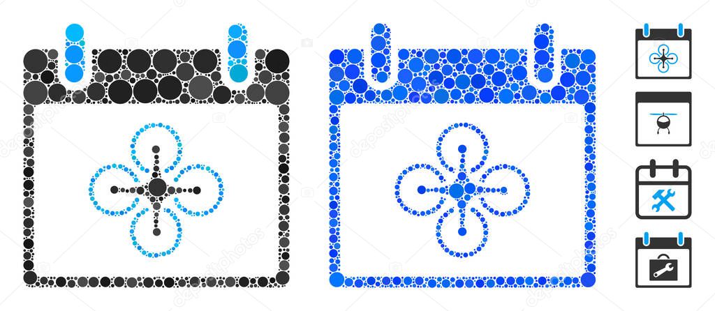 Airdrone Calendar Day Mosaic Icon of Round Dots