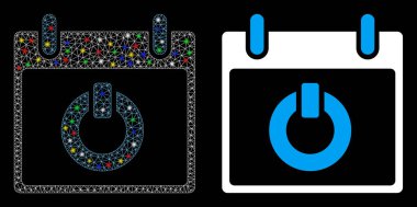 Fişek Kablo Çerçevesi Takvim Günü Simgesinde İşaret Lekeleriyle Döndür