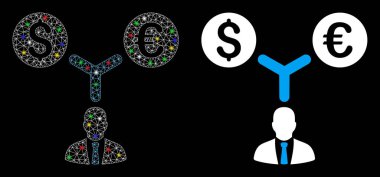 Işık Noktalı Parlak Ağ Para Birimi Yönetimi Simgesi