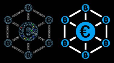 Flare Spots ile Ağ Ağı Euro Bitcoin Ağ Simgesi