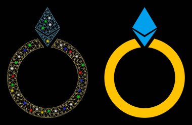 Fişek Ağı Ethereum Mücevher Yüzüğü Simgesi Fişek Benekli