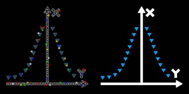 Parlak Izgara Ağı Gauss Çizim Simgesini Flash Noktalarıyla Noktaladı