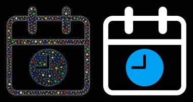 Fişek Kablosu Çerçeve Takvim Sayfası ve Fişek Benekli Zaman Simgesi