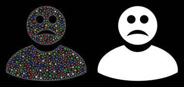 Fişek Kablo Çerçevesi Üzgün Adam Simgesi Fişek Benekli