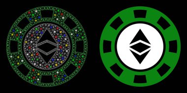 Fişek Kablosu Ethereum Casino Çerçevesi Fişek Benekli Çip Simgesi
