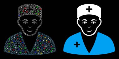 Fişek Noktaları ile Ağ 2d Sıhhiye Simgesi