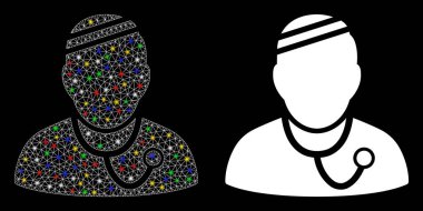 Işıl ışıl parlayan benekleri olan Hasta Doktor Simgesi