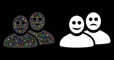 Parlak Ağ Işık Lekeli Üzgün İnsanlar Simgesi