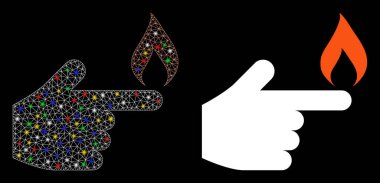 Işıldayan Ağ Kabuğu İndeksi Işık Noktalı Parmak Ateşleme Simgesi