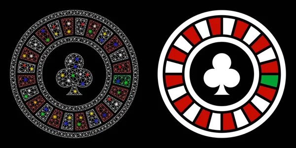 Flare Mesh 2d Casino Roulette Icon with Flare Spots — стоковий вектор