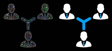 Flaş Noktalı Parlak Kablo Çerçevesi Takım Çalışması Simgesi