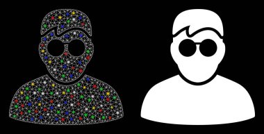 Işıl ışıl parlayan benekli 2d Erkek Simgesi