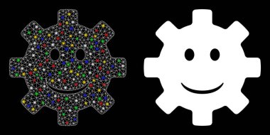 Fişek kablosu çerçevesi, tebessüm, ışık lekeli gülen ikon.