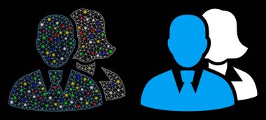 Ağ Ağ İnsanları Simgesini Fişek Noktalarıyla Fişekle