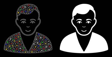 Parlak Izgara 2d Işık Noktalı Adam Simgesi