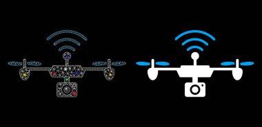 Fişek Kablosu Çerçeve Radyo Kamera Hava Aracı Simgesi Fişek Benekli