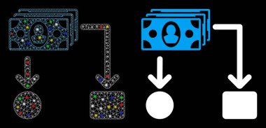 Işık Noktalı Parlak Ağ 2d Nakit Aktarma Simgesi