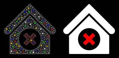 Parlak Ağ 2d Flash Benekli Bina Simgesini Sil