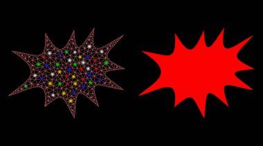 Işıl ışıl yanan iskelet Benekli patlama simgesi