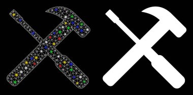 Fişek 2d Çekiç ve Tornavida Araçları Flash Benekli Simge