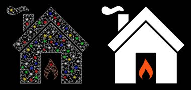 Fişek Kablosu Mutfak Yangını Simgesi Fişek Benekli