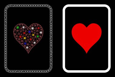 Açık Benekli Parlak Ağlı Kalpler Kumar Kart Simgesi Simgesi