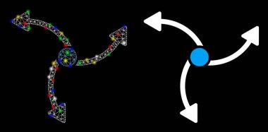 Fişek Kablosu Çerçevesi Girdap Yönlendirme Simgesi Fişek Benekli