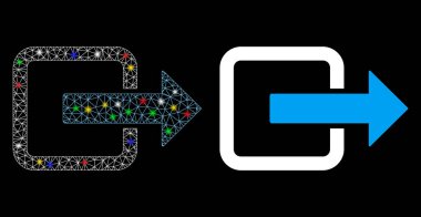 Parlak Ağlı Cisim Çıkış Kapısı Simgesi Işık Lekeli