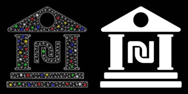 Parlak Izgara Ağı Shekel Bank Flash Benekli Simge Binası